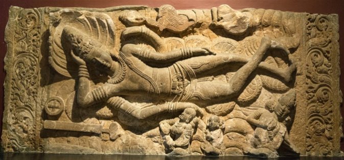 Sheshashayi Vishnu from Aihole. 7th century A.D.